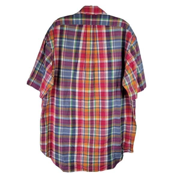 Polo Ralph Lauren Shirt Men's Blake Madras Plaid Short Sleeve Button Down Large - Picture 3 of 9